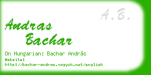 andras bachar business card